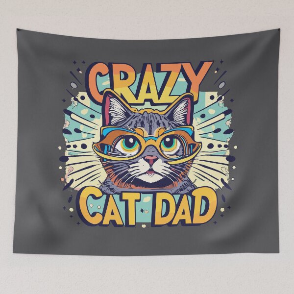 Item preview, Crazy Cat Dad Comic Book Style Design - Cute Pet Cat Dad Quote  designed and sold by CoffeeJoeMugs.