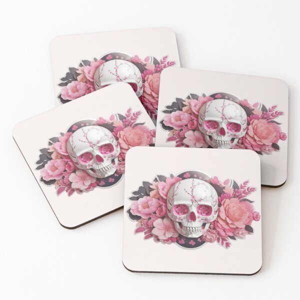 Item preview, Floral Enigma: Pink Blooms Meet Skeletal Grace designed and sold by ArtemExpressio.
