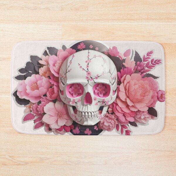 Item preview, Floral Enigma: Pink Blooms Meet Skeletal Grace designed and sold by ArtemExpressio.