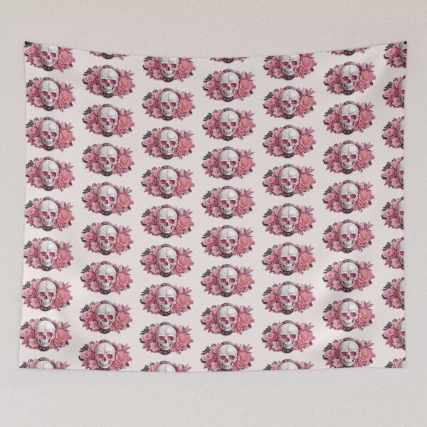Item preview, Floral Enigma: Pink Blooms Meet Skeletal Grace designed and sold by ArtemExpressio.