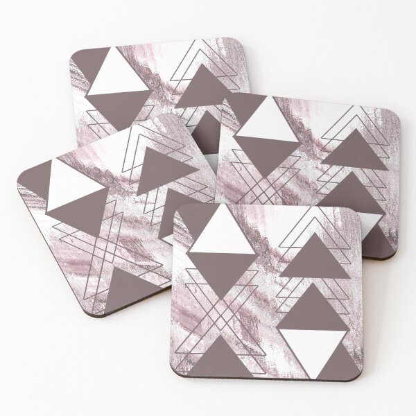 Item preview, Mauve Rose And White Triangular Colorblock designed and sold by inquestyle.