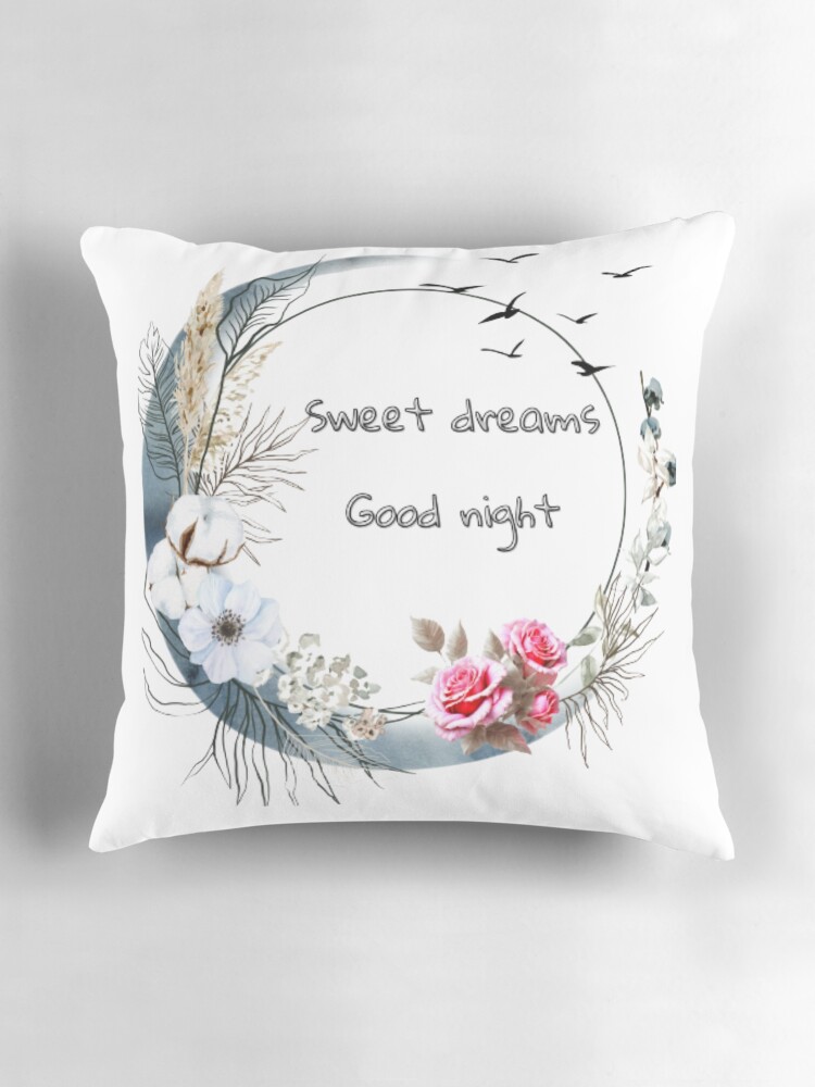 Sweet dreams Good night Pillow for Sale by NataAtelierArt Redbubble