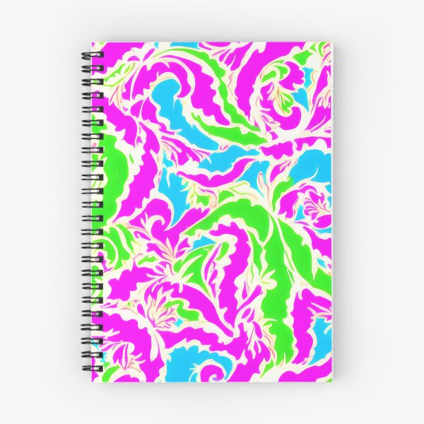 Item preview, Highlighter pink, green, blue and white preppy paisely designed and sold by SophieClimaArt.