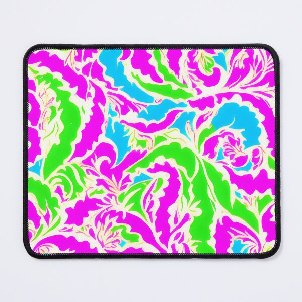 Item preview, Highlighter pink, green, blue and white preppy paisely designed and sold by SophieClimaArt.