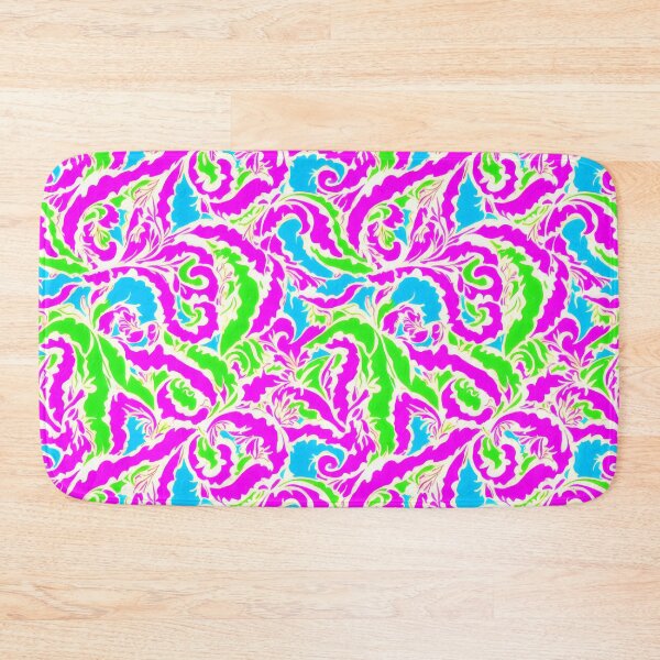 Item preview, Highlighter pink, green, blue and white preppy paisely designed and sold by SophieClimaArt.