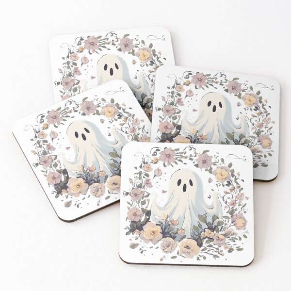 Item preview, Cute ghosts and colorful flowers designed and sold by teacherpeiyuan.