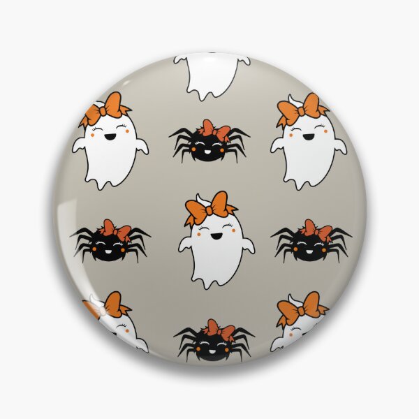 Item preview, Cute Spider and ghost with Orange Bow Pattern designed and sold by MNRShop1.