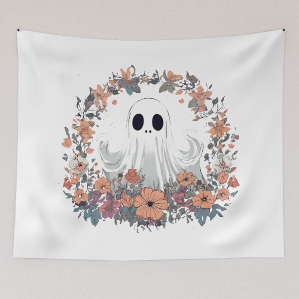 Item preview, Cute ghosts and colorful flowers designed and sold by teacherpeiyuan.