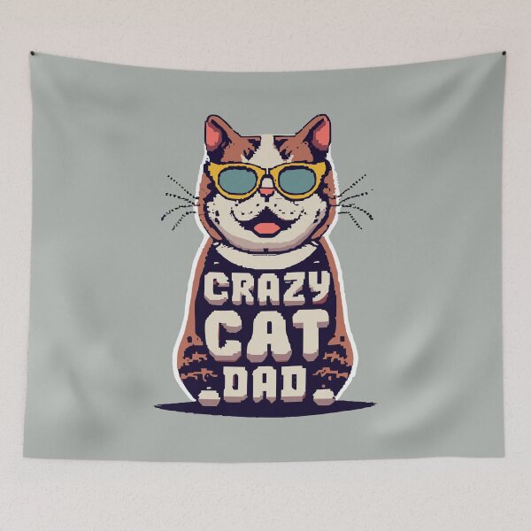 Item preview, Crazy Cat Dad Game Pixel Style Design - Cute Pet Cat Dad Quote  designed and sold by CoffeeJoeMugs.