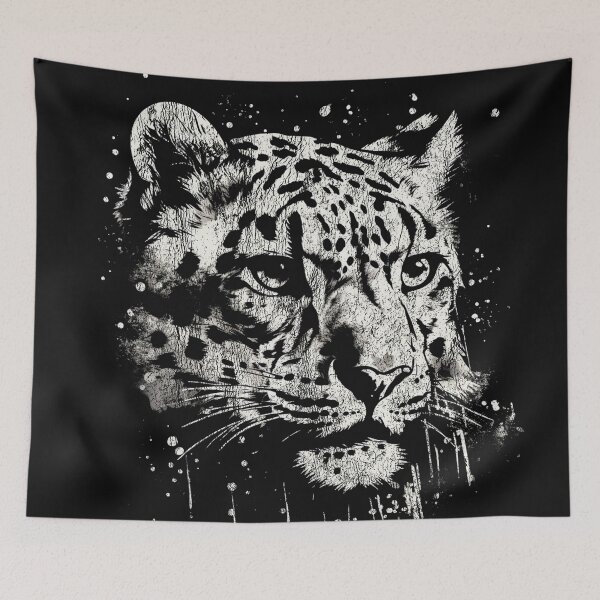 Item preview, White Snow Leopard - Street Art Vintage Distressed Wildlife designed and sold by GVRDesign.