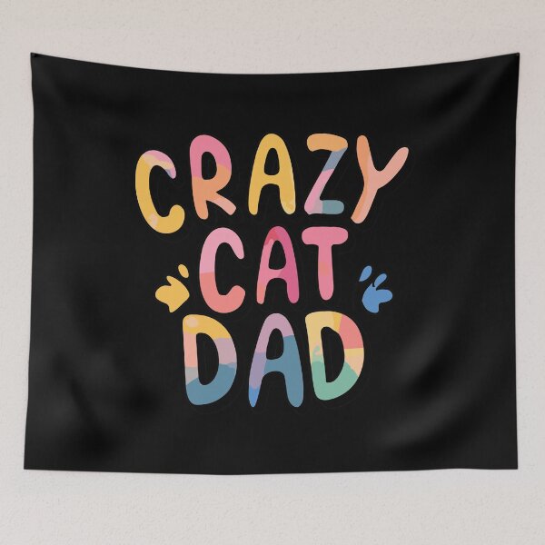 Item preview, Crazy Cat Dad Bright Rainbow Watercolor Style Design - Cute Pet Cat Dad Quote  designed and sold by CoffeeJoeMugs.