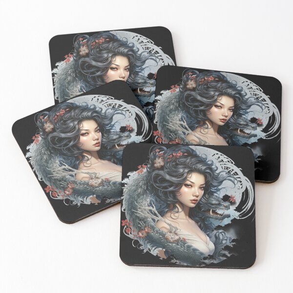Item preview, Woman with Japanese Dragon designed and sold by Obsidian Ink by Wilshire.
