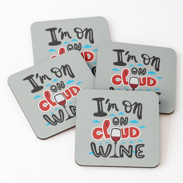 Item preview, I'm on Cloud Wine Funny Wine Puns - Cute Food Quotes Puns designed and sold by CoffeeJoeMugs.