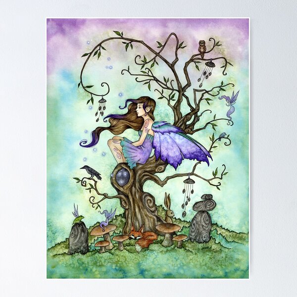 Fantasy Art Print. Dandelion Fairy. Enchanted Forest. Faerie