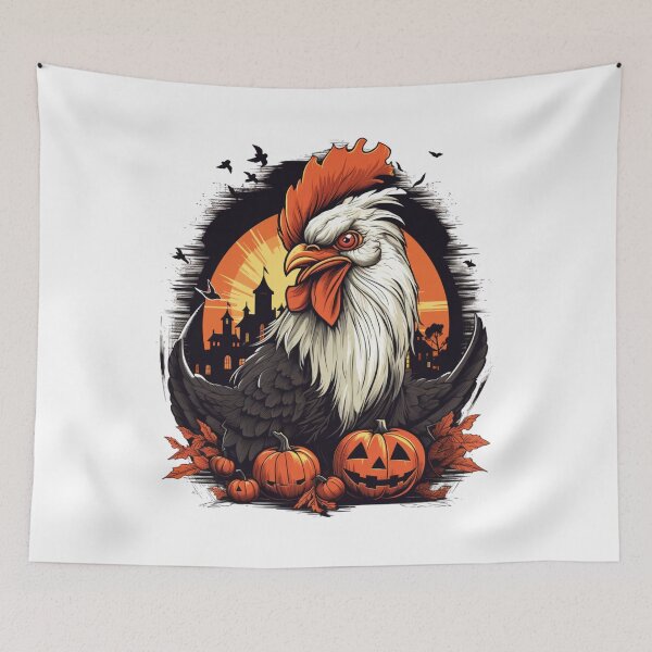 Item preview, "Cock-a-Doodle-BOO: Halloween Rooster's Surprise" designed and sold by x4e-designs.