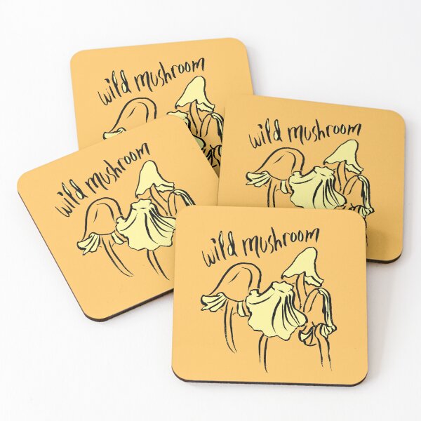 Item preview, Wild Mushrooms: Ink Drawn, Orange and Yellow Background designed and sold by madeonbright.