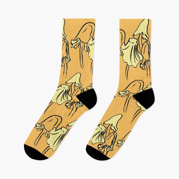 Item preview, Wild Mushrooms: Ink Drawn, Orange and Yellow Background designed and sold by madeonbright.