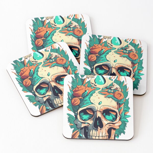 Item preview, skull and flowers designed and sold by GFORCE_SHOP.