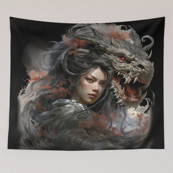 Item preview, Woman With Japanese Dragon designed and sold by Obsidian Ink by Wilshire.
