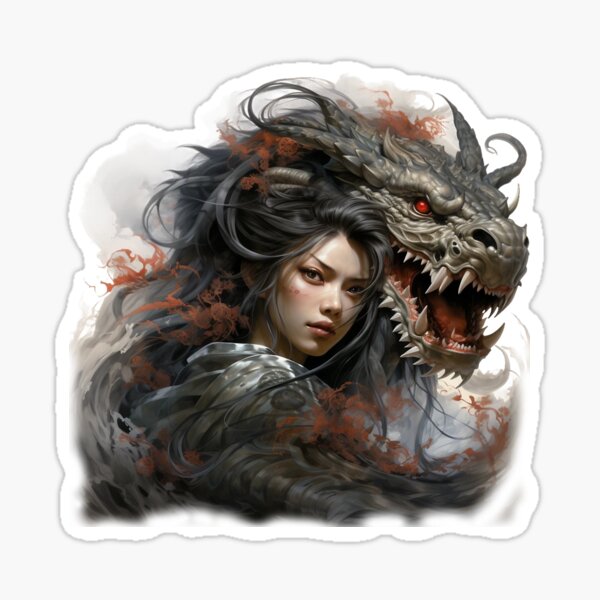 Item preview, Woman With Japanese Dragon designed and sold by Purelite Art.