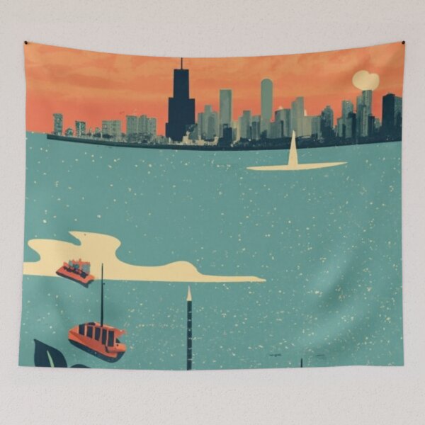 Item preview, A Vintage Travel Art of Chicago - Illinois - US  designed and sold by GoodOldVintage.