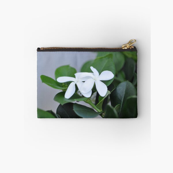 Item preview, Two White Natal Plum Flowers with green leaves designed and sold by IPPhotography.