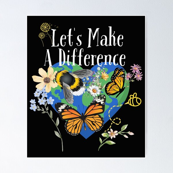 Item preview, Let's Make A Difference Colorful Eco-Friendly Design designed and sold by EarthArtDesigns.
