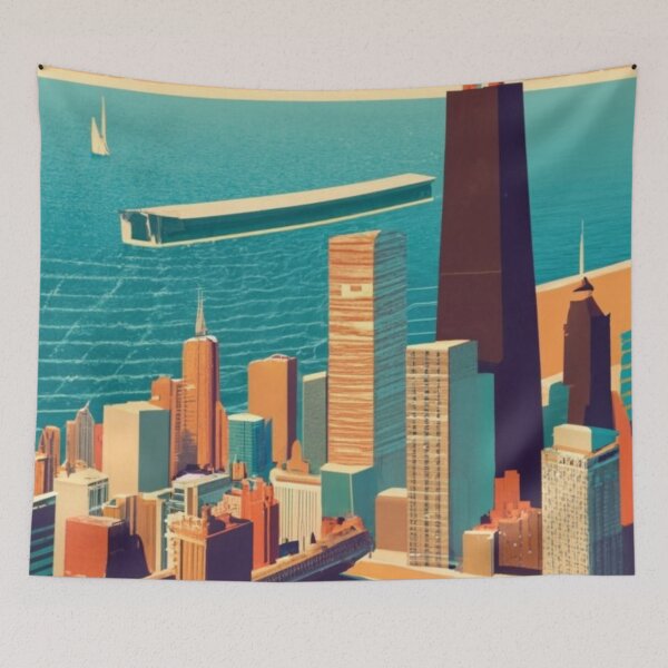 Item preview, A Vintage Travel Art of Chicago - Illinois - US  designed and sold by GoodOldVintage.