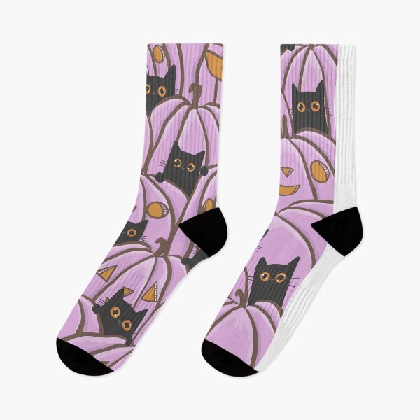 Item preview, Black Cats in the Pink Pumpkin Patch designed and sold by KilkennyCat Art.