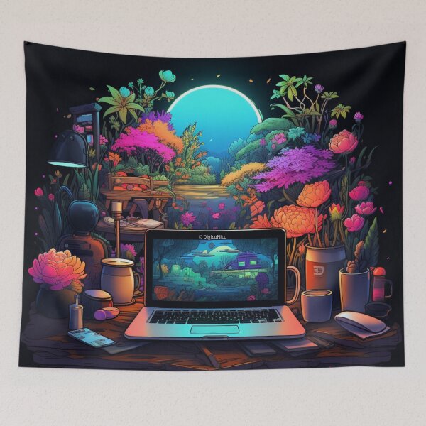 Item preview, Neon Workspace designed and sold by letter4nico.