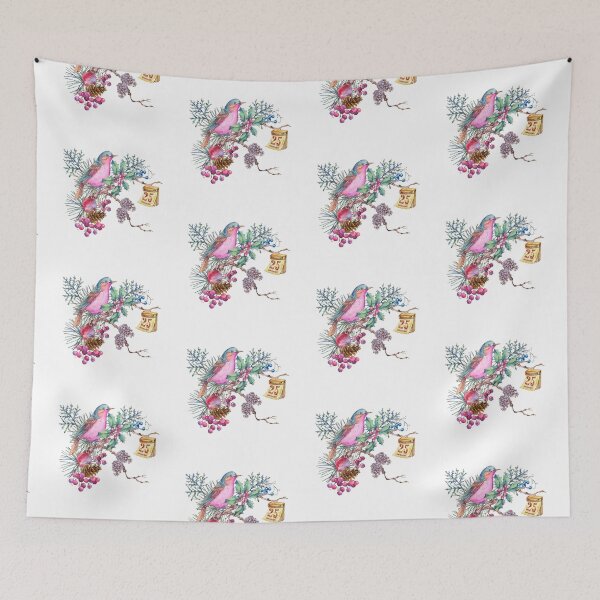 Item preview, Watercolor Christmas Bird and Berries  designed and sold by silviaol.