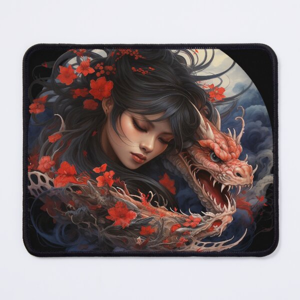 Item preview, Woman With Japanese Dragon designed and sold by Obsidian Ink by Wilshire.