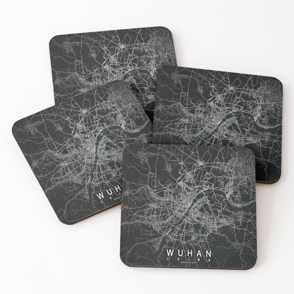 Item preview, Wuhan City Map of Hubei, China - Dark designed and sold by deMAP.