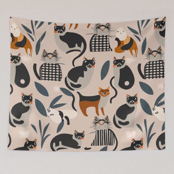 Item preview, Cat Pattern Backpack designed and sold by SUKREEP.