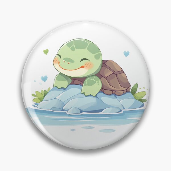 Item preview, Cute Smiling Turtle designed and sold by whimsizoo.