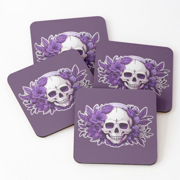 Item preview, Ethereal Fusion: Purple Floral Skull Art designed and sold by ArtemExpressio.