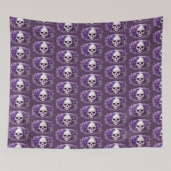 Item preview, Ethereal Fusion: Purple Floral Skull Art designed and sold by ArtemExpressio.