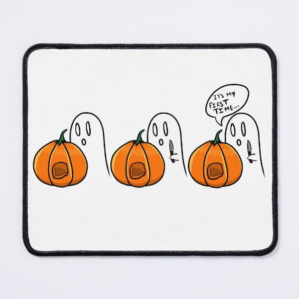 Item preview, It's my first time - pumpkin carving ghost - comic strip designed and sold by gaslight-n.