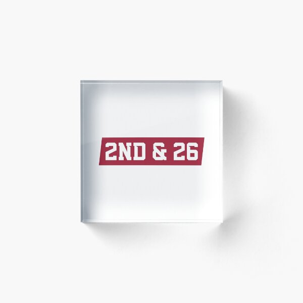 2nd And 26 - Red Acrylic Block