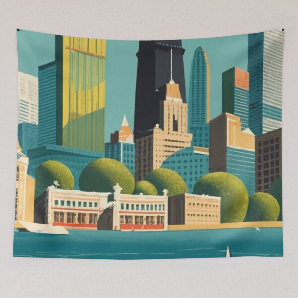 Item preview, A Vintage Travel Art of Chicago - Illinois - US  designed and sold by GoodOldVintage.
