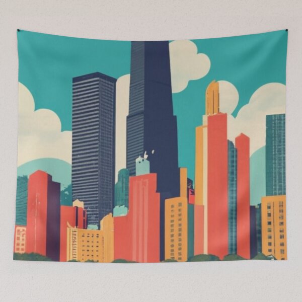 Item preview, A Vintage Travel Art of Chicago - Illinois - US  designed and sold by GoodOldVintage.