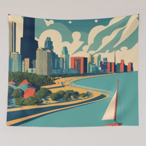 Item preview, A Vintage Travel Art of Chicago - Illinois - US  designed and sold by GoodOldVintage.