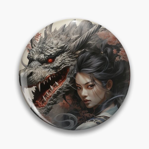 Item preview, Woman With Japanese Dragon designed and sold by Obsidian Ink by Wilshire.
