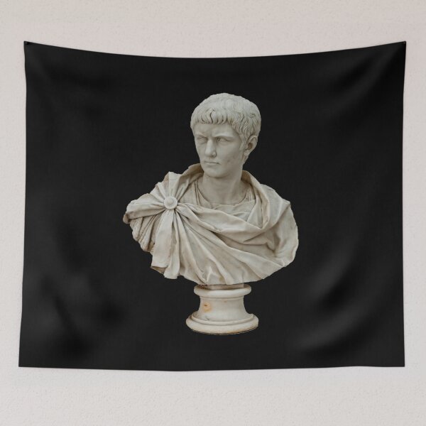 Item preview, Caligula Marble Bust - Roman Soldier Sculpture 18th Century designed and sold by opptop.