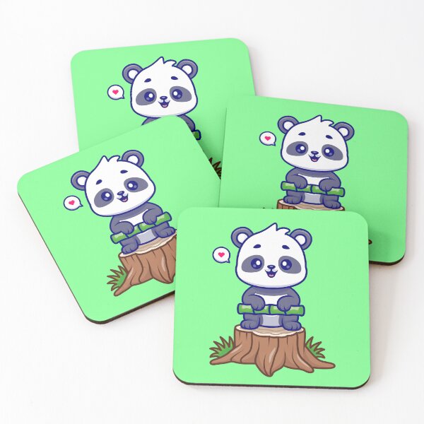Item preview, Cute Panda Standing on Tree with Bamboo Cartoon Vector Icon Illustration designed and sold by hjian8219.