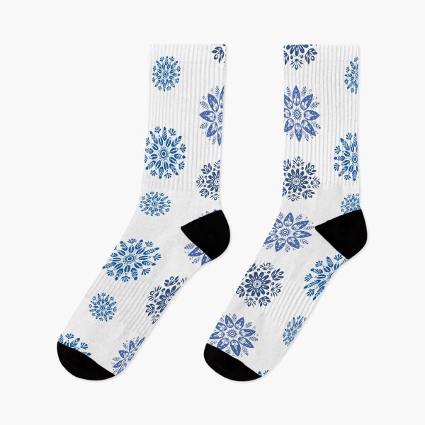Item preview, Blue Nordic Snowflake Pattern designed and sold by eireaine.