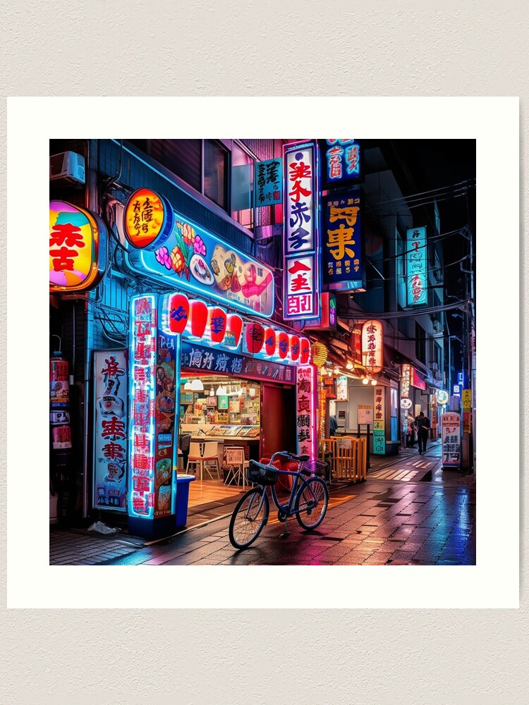 osaka street neon japanese style | Art Print