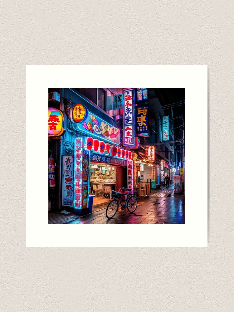 osaka street neon japanese style | Art Print