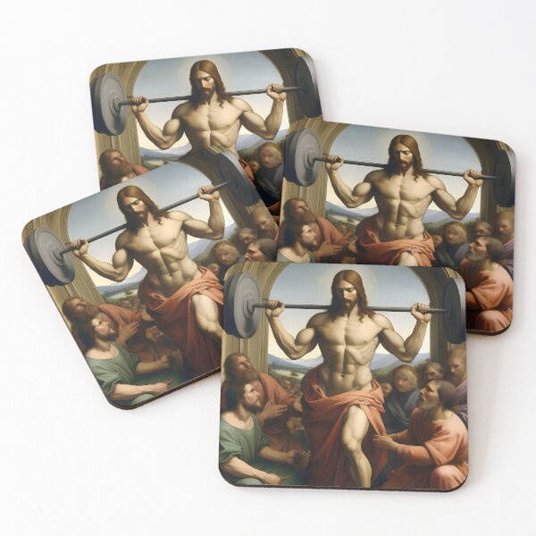 Item preview, Jesus, The Ultimate Deadlifter–The Infallible Guru of Scrawny Disciples designed and sold by ignasirus.