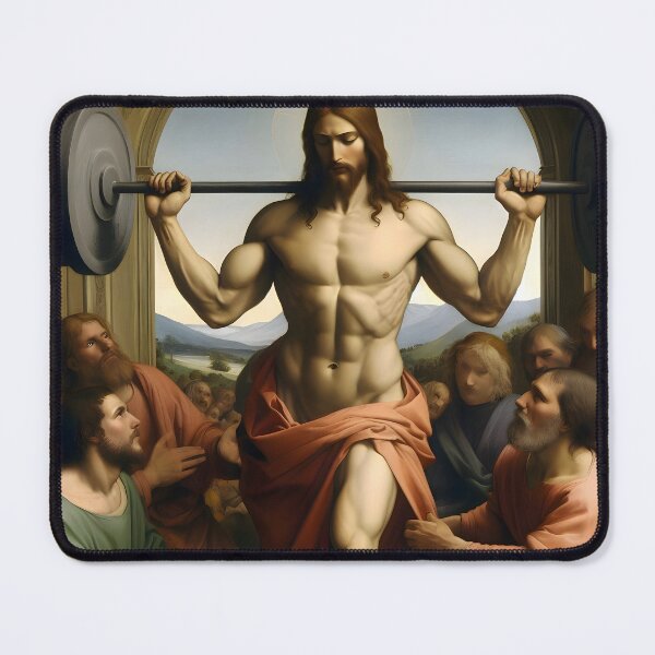 Item preview, Jesus, The Ultimate Deadlifter–The Infallible Guru of Scrawny Disciples designed and sold by ignasirus.